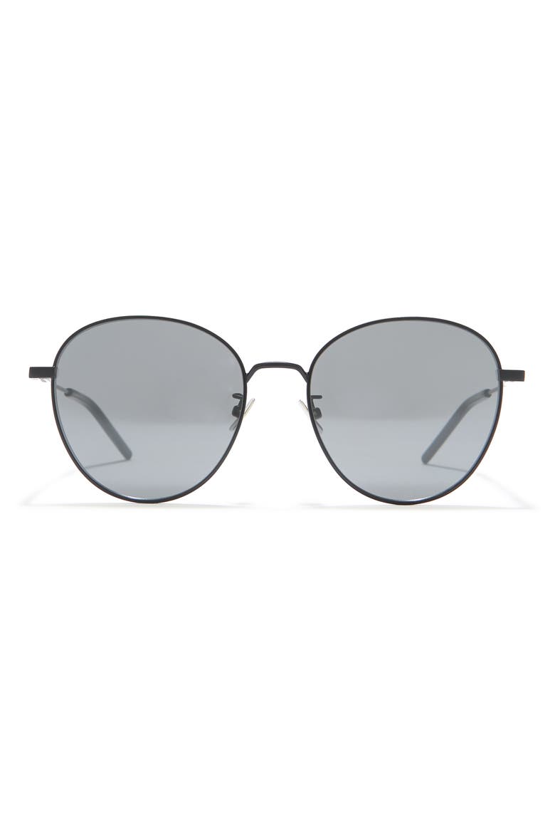 56mm Round Sunglasses, Main, color, BLACK BLACK SILVER