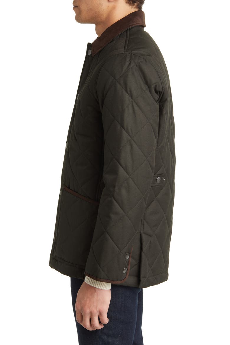 Erikson Water Resistant Quilted Riding Jacket, Alternate, color, OLIVE