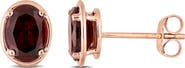 Julianna B. Garnet Oval Stud Earrings 14k