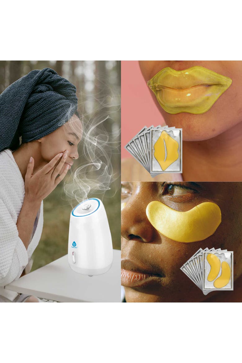 Deluxe Facial Steamer with 6 Soothing Eye Masks & 6 Nourishing Lip Masks, Alternate, color, Multicolor
