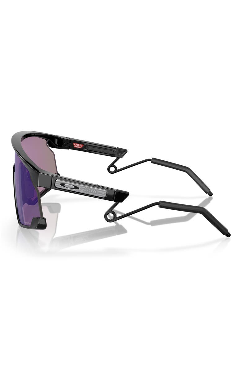 Oakley BXTR 39mm Polarized Rectangular Sunglasses, Alternate, color, Shiny Black