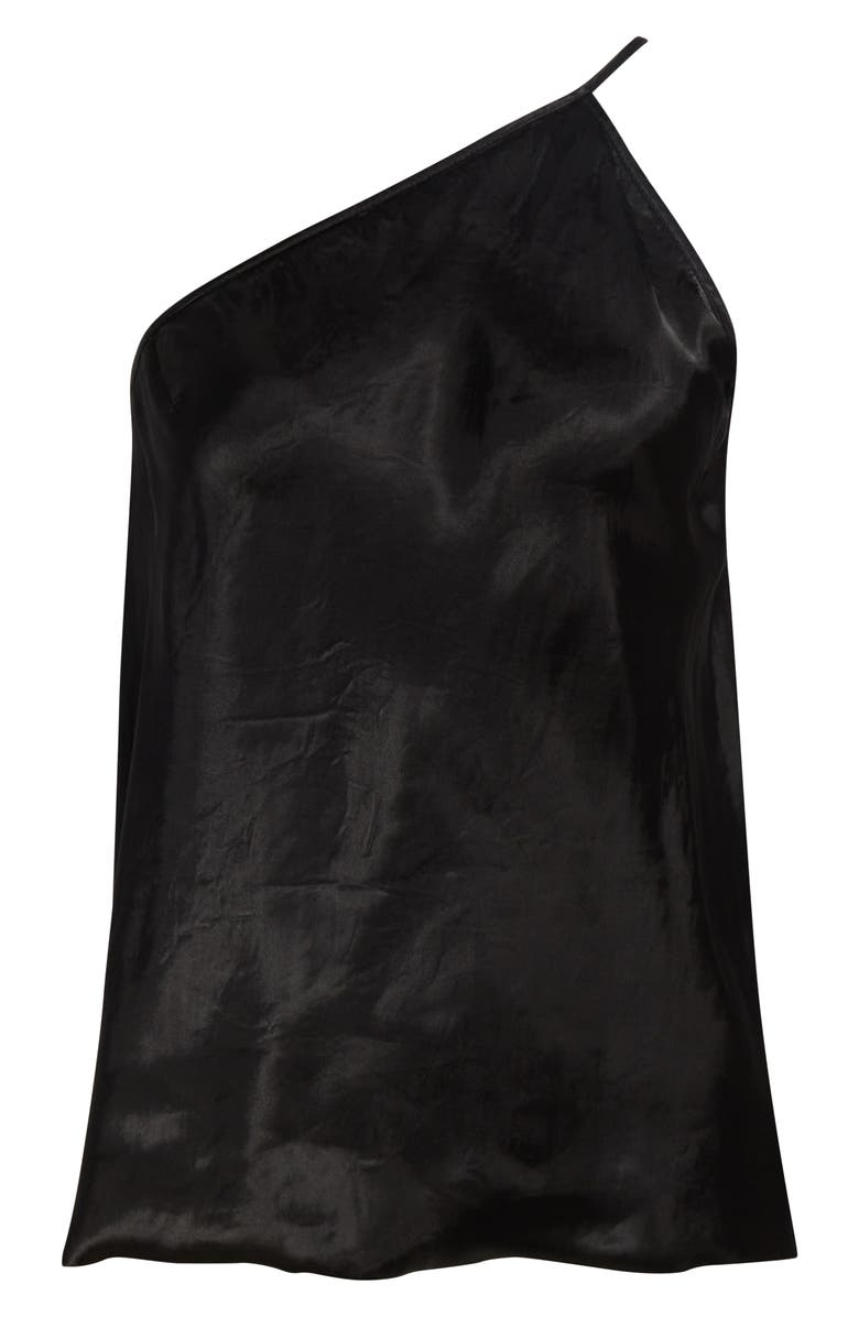 Rick Owens One-Shoulder Satin Top, Main, color, Black