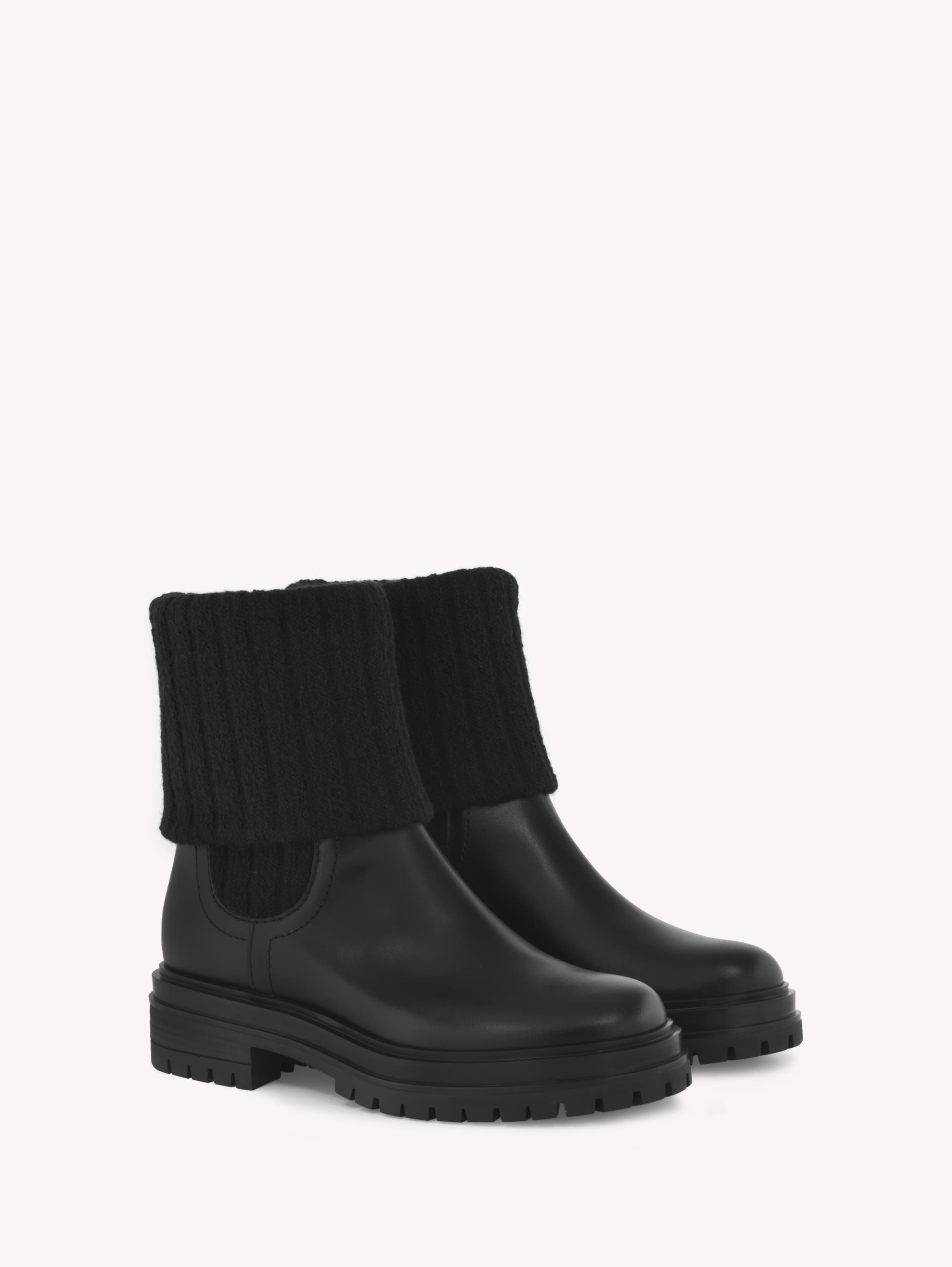 Gianvito Rossi Tenney Booties, Alternate, color, Black Calf And Fabric