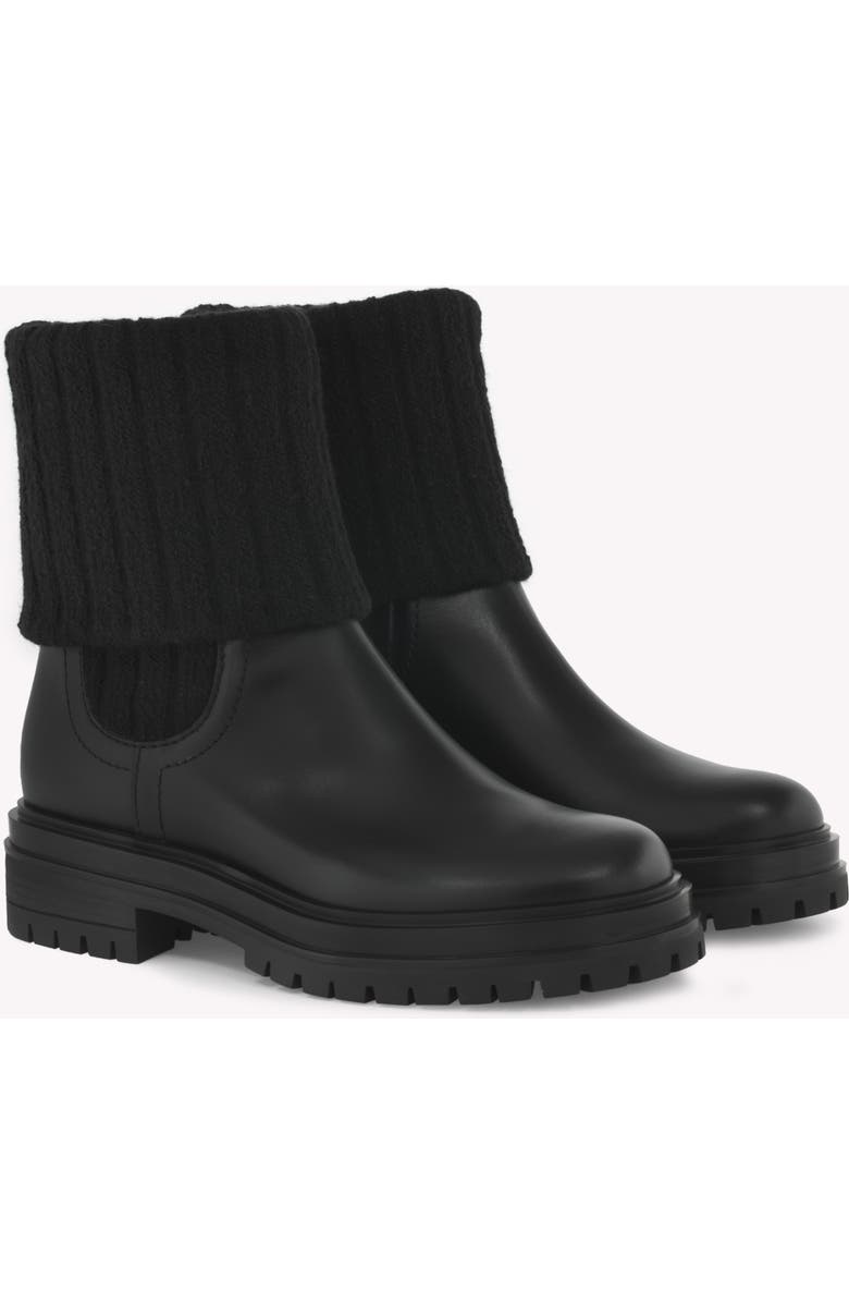 Gianvito Rossi Tenney Booties, Alternate, color, Black Calf And Fabric