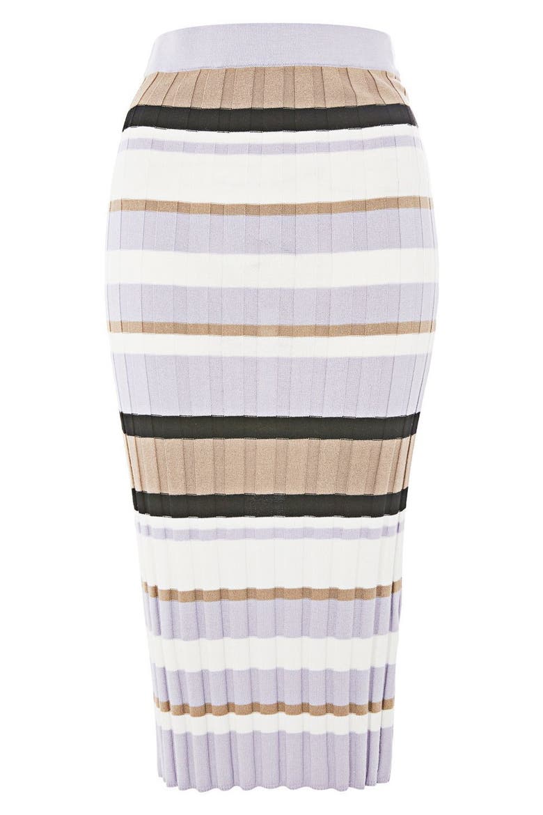 Stripe Knit Midi Skirt, Alternate, color, BLACK MULTI