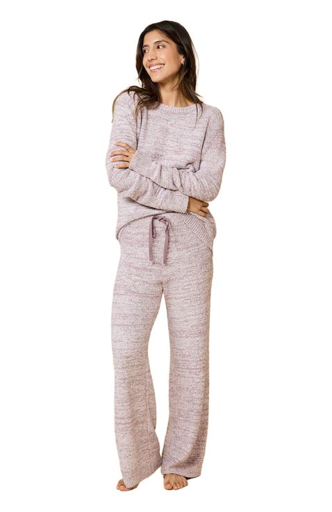 Heather Marshmallow Crew Neck Lounge Set
