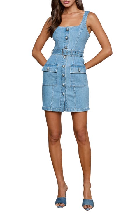 Midy Belted Sleeveless Denim Minidress