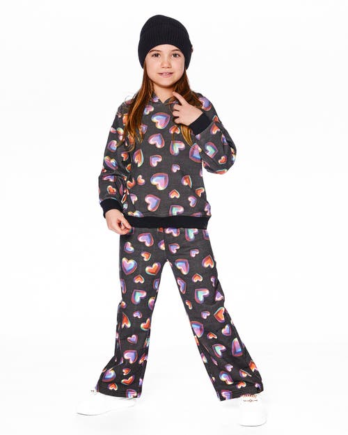 Deux Par Deux Wide Leg Fleece Pants In Black