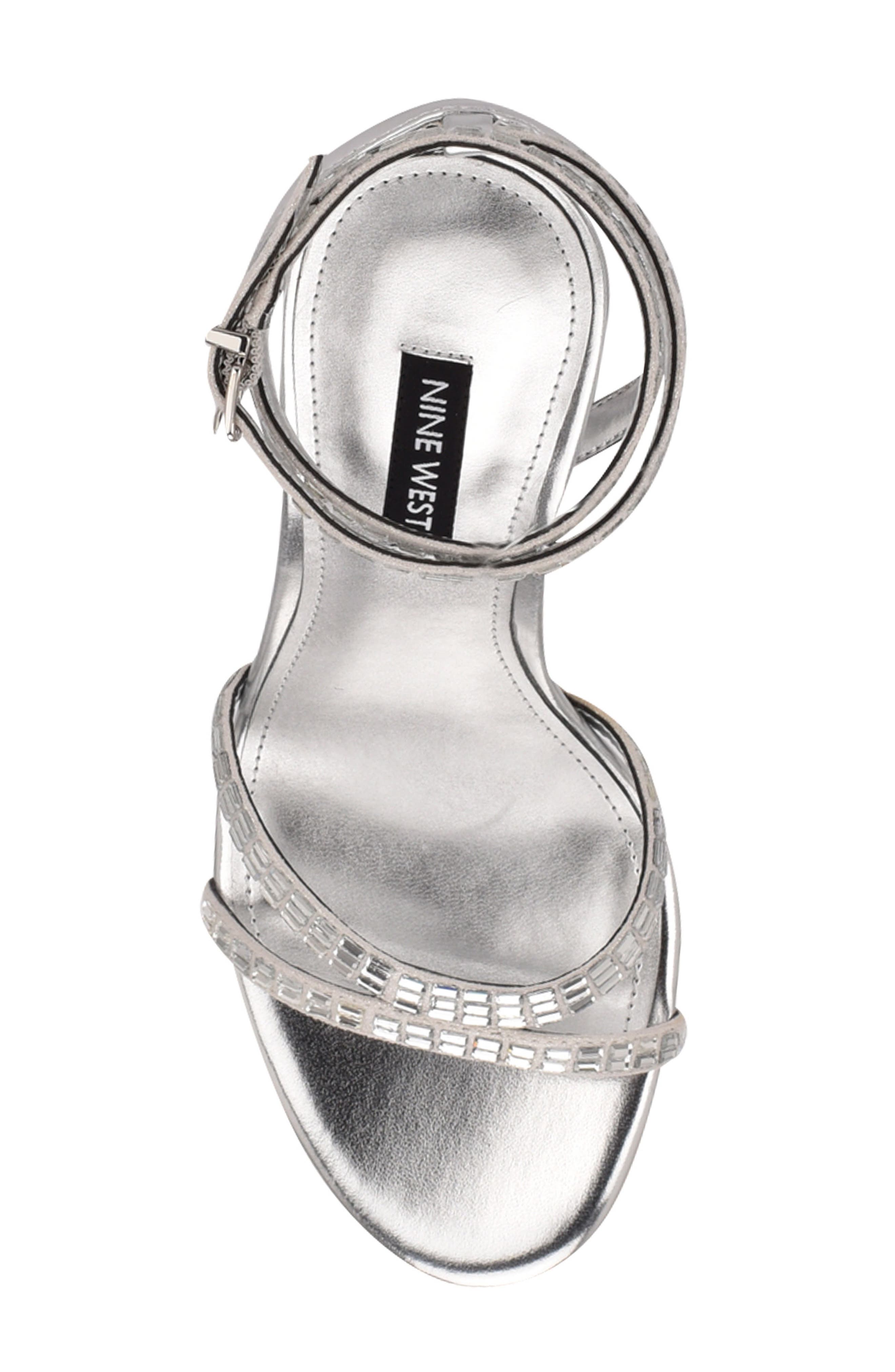 Mona Ankle Strap Sandal, Alternate, color, SILVER