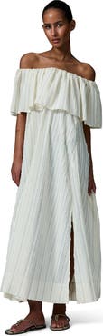 DAY Birger et Mikkelsen Chrissi Raw Stripe Bardot Maxi Dress