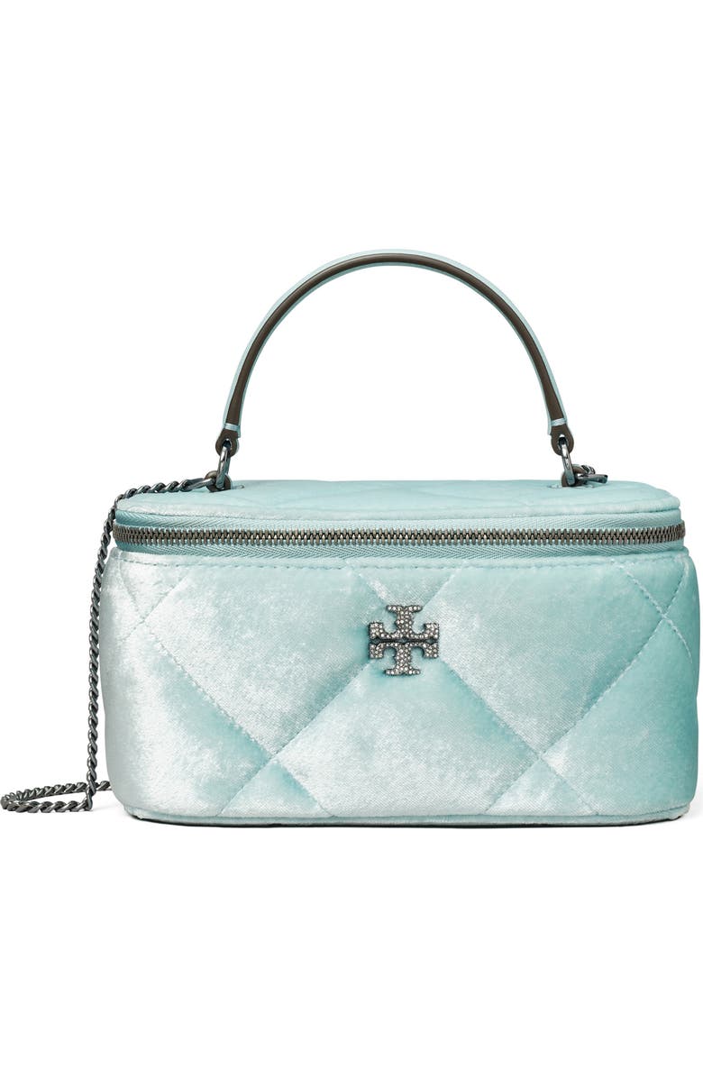 Tory Burch Kira Quilted Velvet Vanity Case, Main, color,