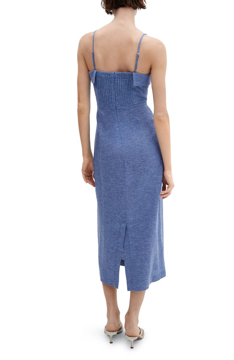 MANGO Linen Blend Midi Dress, Alternate, color,