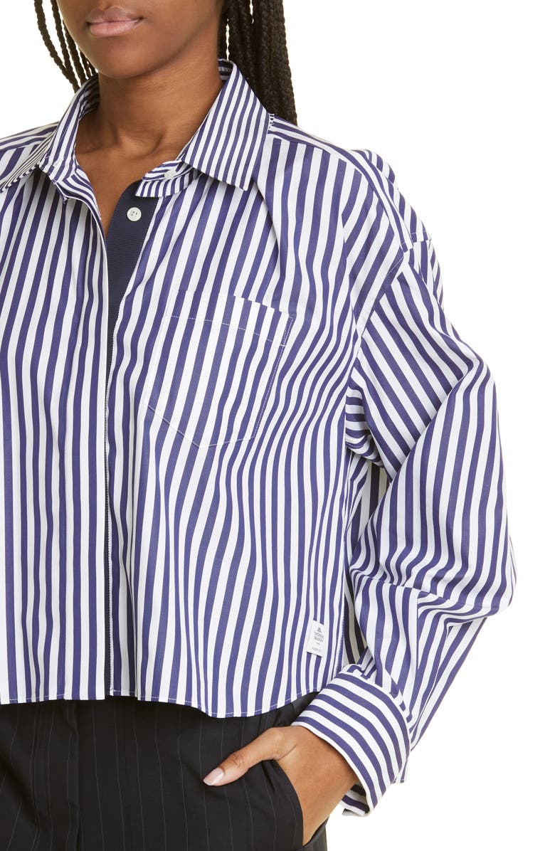 Sacai Thomas Mason Cotton Poplin Button-Up Shirt, Alternate, color, 