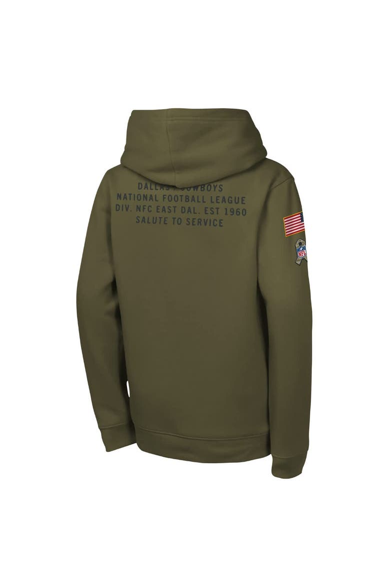 Youth Nike Olive Dallas Cowboys 2025 Salute to Service Club Fleece Hoodie, Alternate, color, Olive