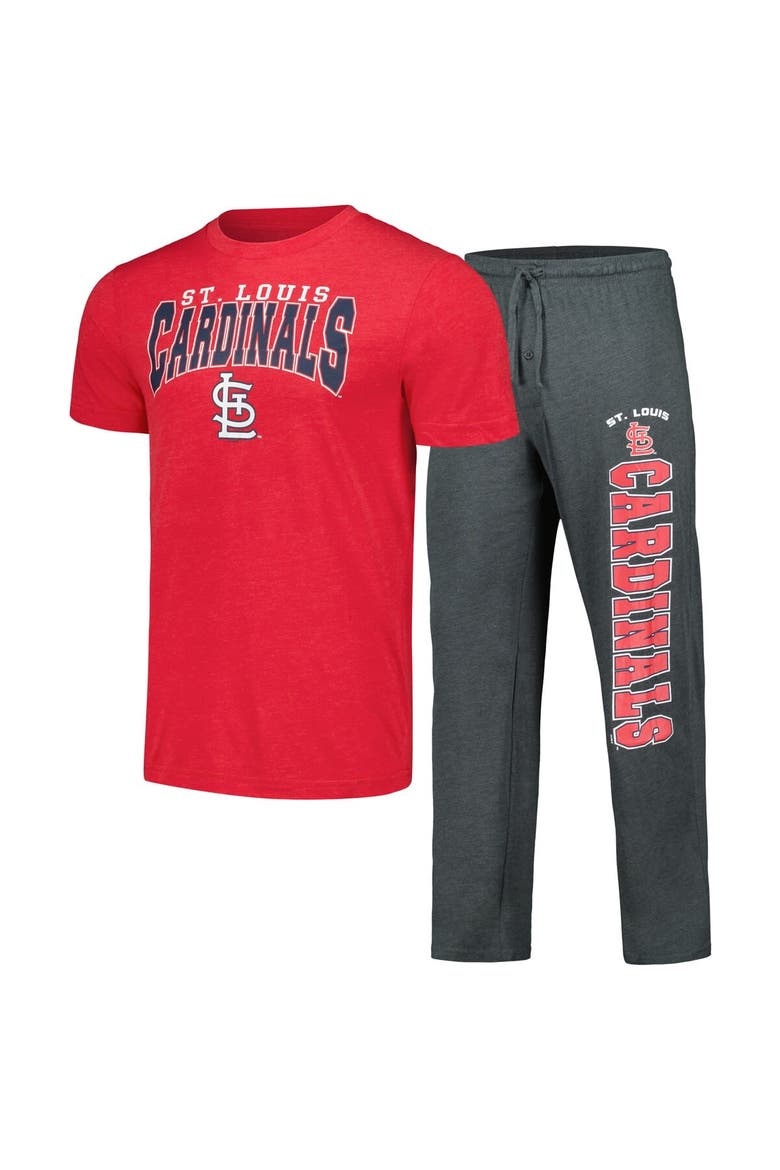 Men's Concepts Sport Charcoal/Red St. Louis Cardinals Meter T-Shirt & Pants Sleep Set, Main, color, Charcoal