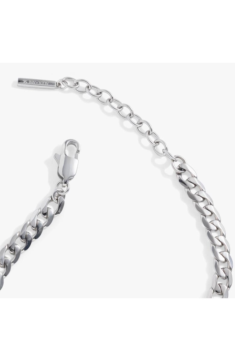 Alex and Ani Flat Curb Chain Bracelet, Alternate, color, Silver