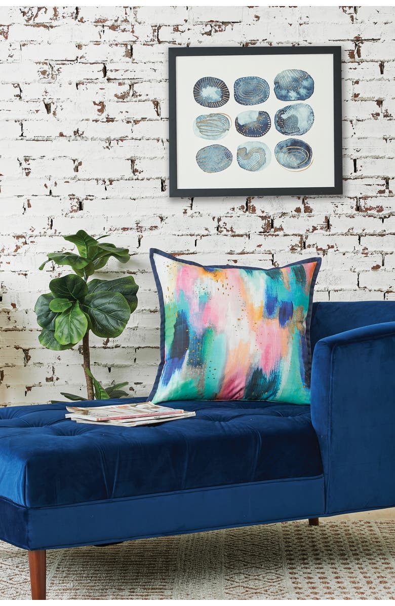 carol & frank Colorful Brush Strokes Accent Pillow, 22" x 22", Alternate, color, Blue
