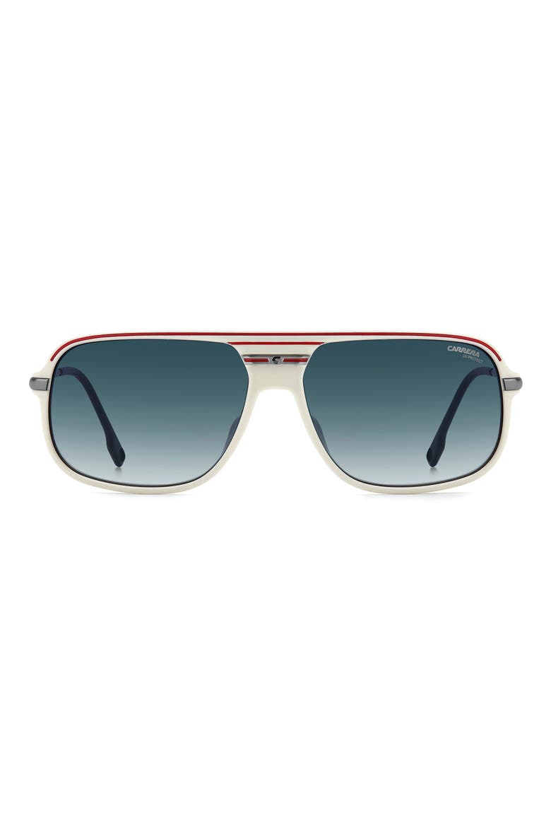 C Sport 62mm Oversize Gradient Rectangular Sunglasses, Main, color, IVORY/ DK BLUE SF