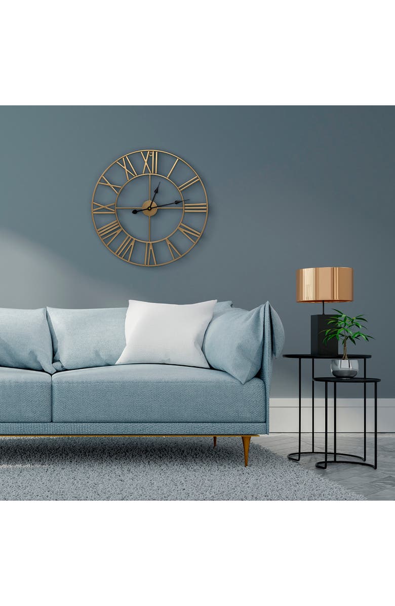 SORBUS Decorative Wall Clock, Alternate, color, Gold