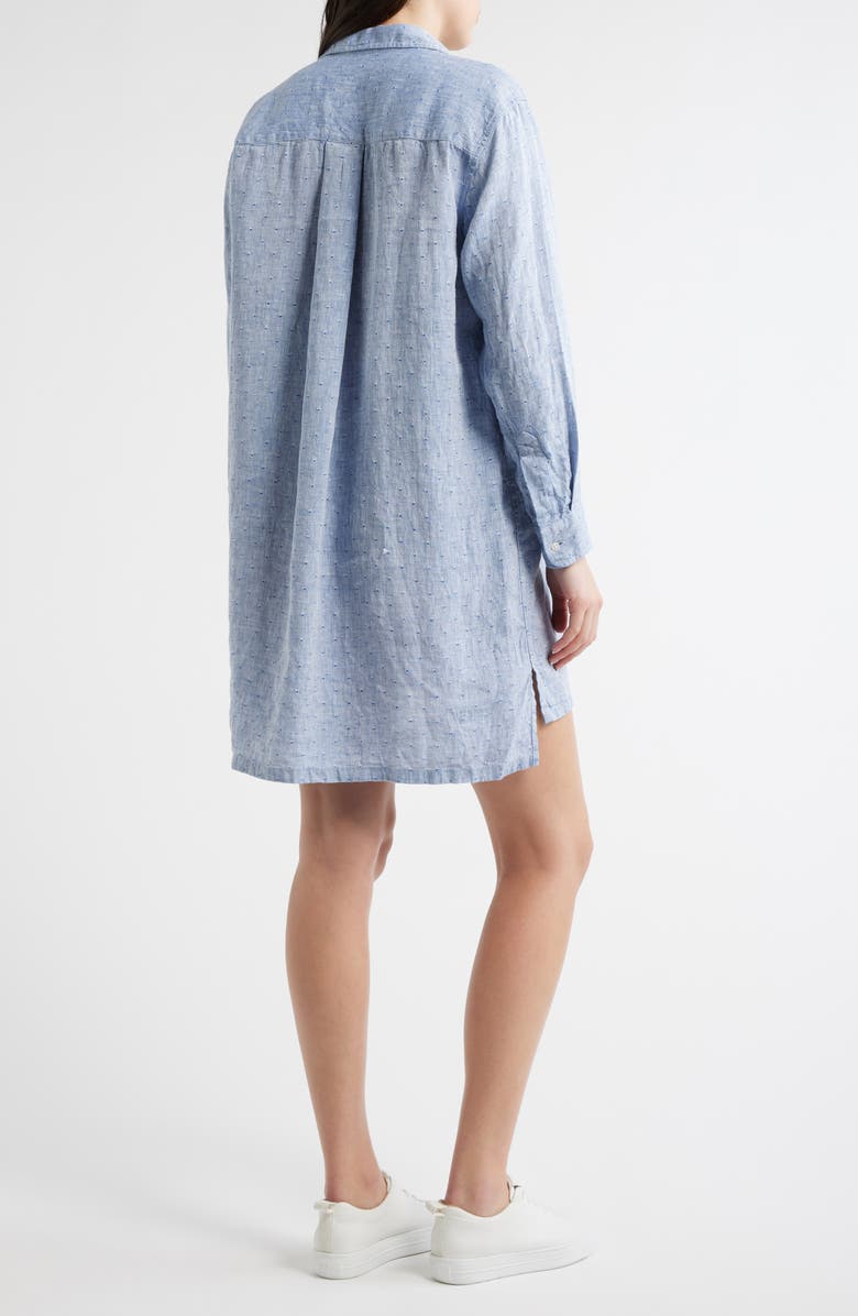 Frank & Eileen Hunter Stripe Step Hem Linen & Cotton Shirtdress, Alternate, color, Blue Linen Hearts