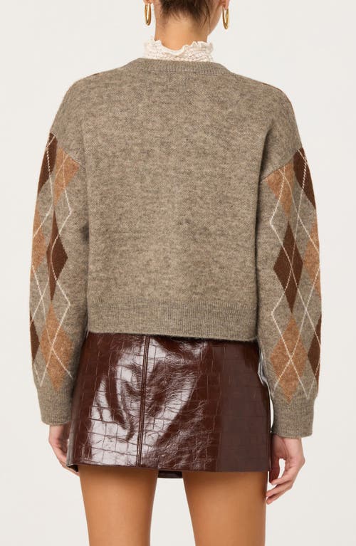 Astr The Label Ashtyn Argyle Cardigan In Brown