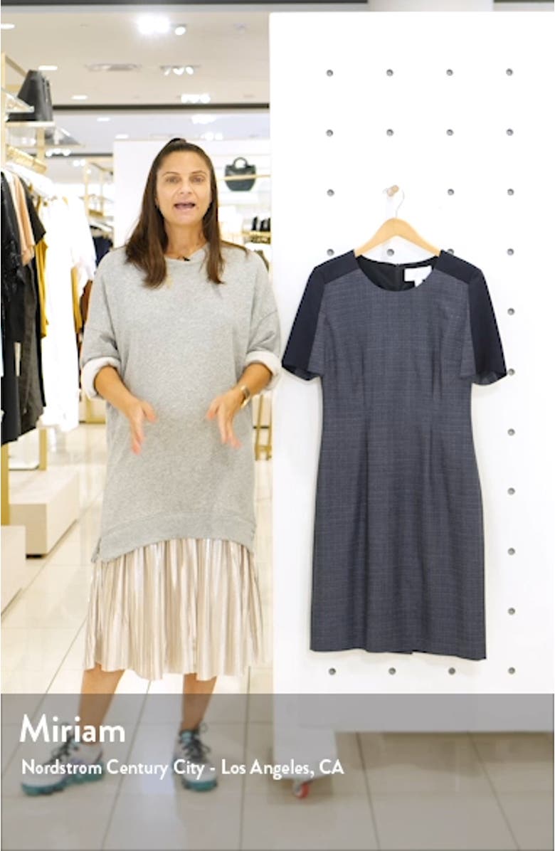 Dirusa Crosshatch Virgin Wool Short Sleeve Dress, sales video thumbnail