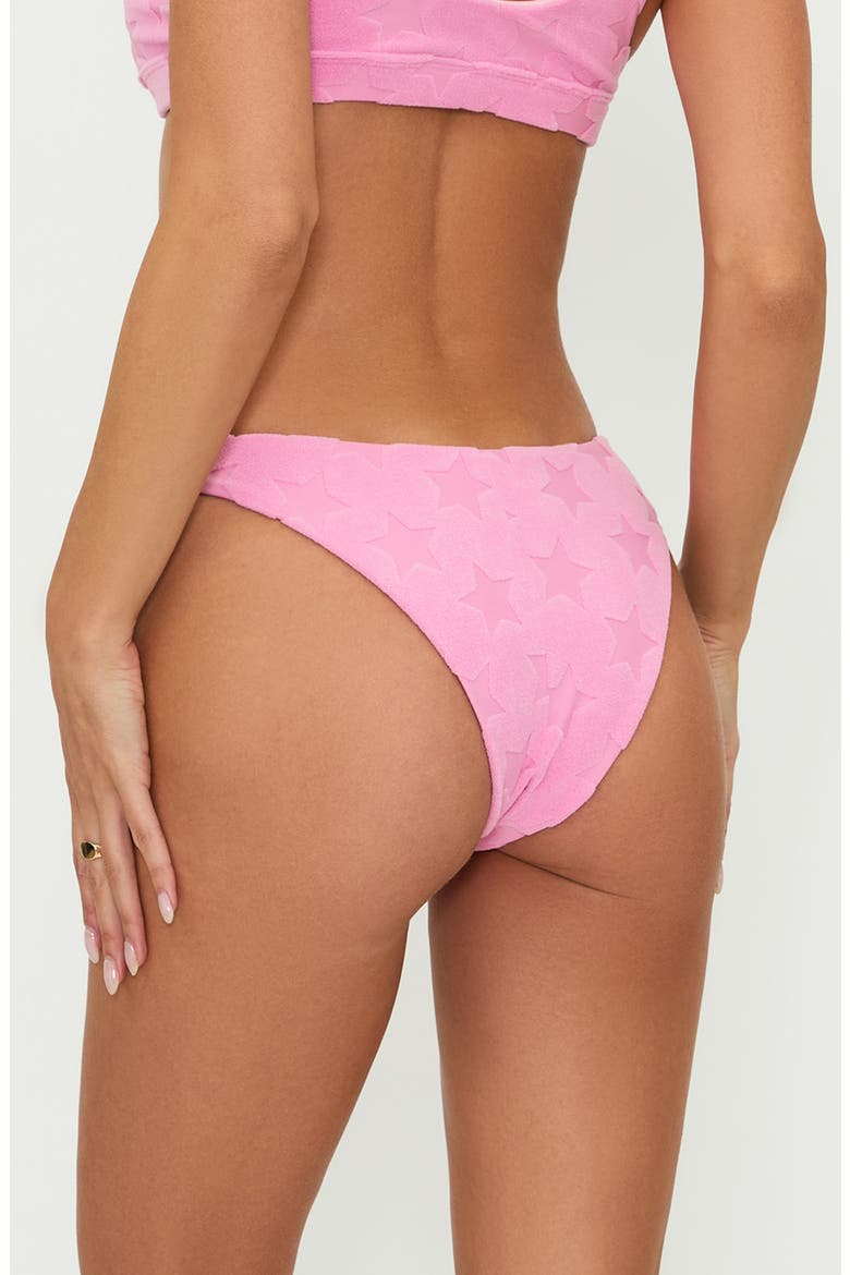 Kaylin Rib High Cut Bikini Bottoms, Alternate, color, PRISM PINK STAR
