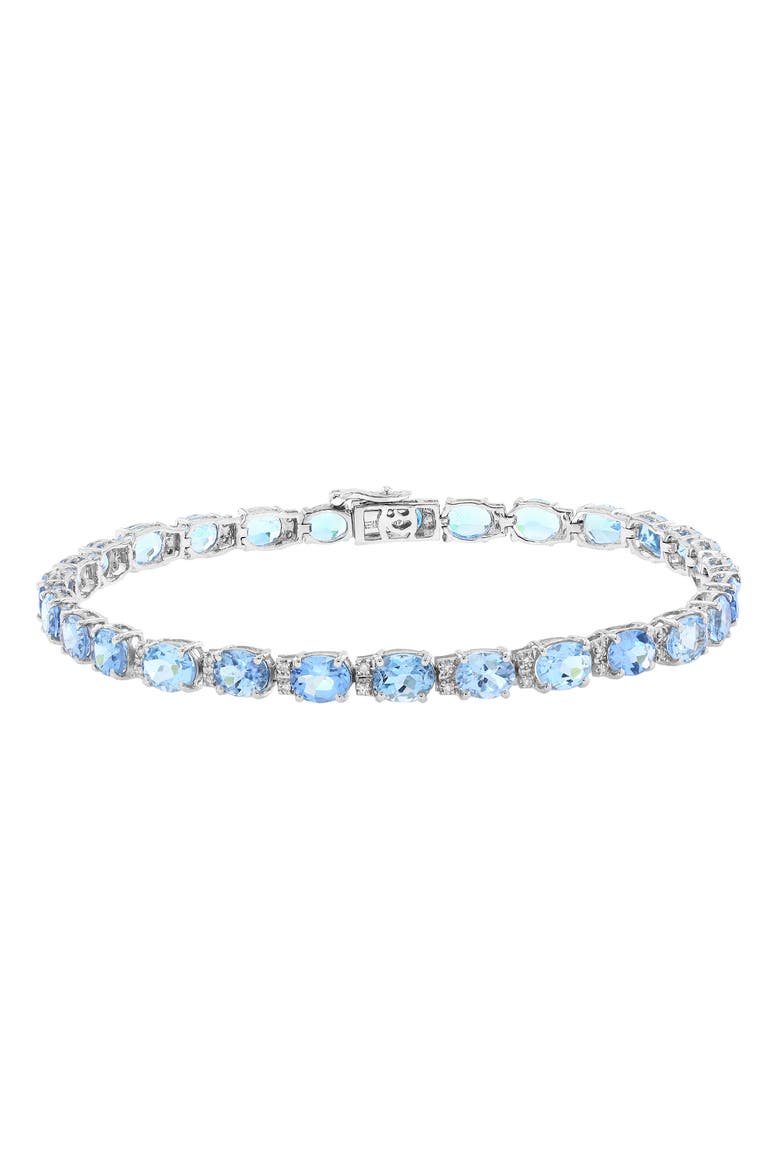 14K White Gold Diamond,Aquamarine Bracelet, Main, color, Hematite and FW Blush Pearl