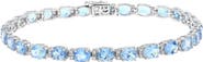 EFFY 14K White Gold Diamond,Aquamarine Bracelet
