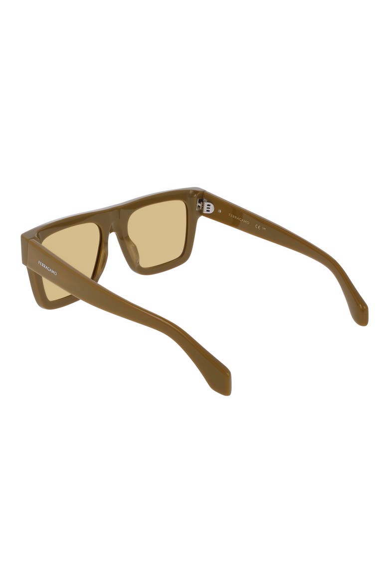 53mm Square Sunglasses, Alternate, color, KHAKI