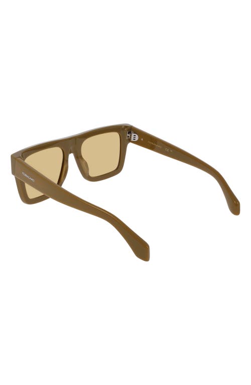 Ferragamo 53mm Square Sunglasses In Khaki