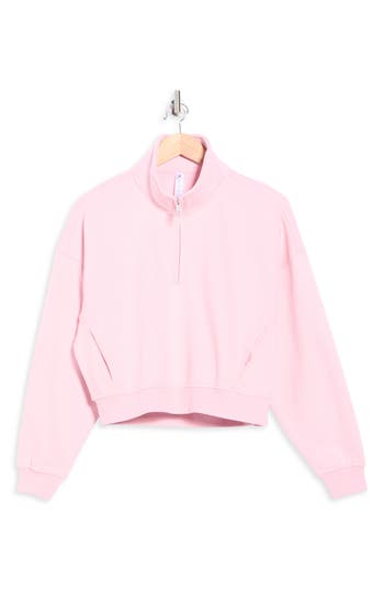 Apana Forever Fleece Quarter Zip Sweatshirt In Pink