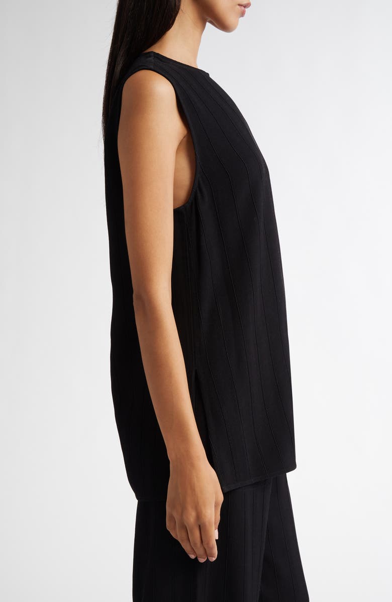 TOTEME Textured Stripe Sleeveless Top, Alternate, color, Black