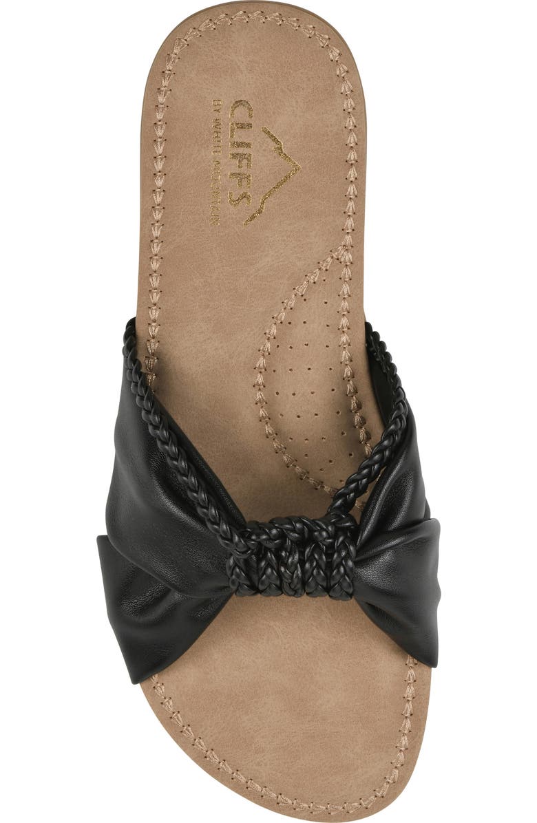 CLIFFS BY WHITE MOUNTAIN Fasha Slide Sandal, Alternate, color, Black Smooth