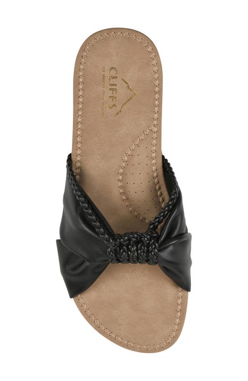Cliffs By White Mountain Fasha Slide Sandal In Black Smooth