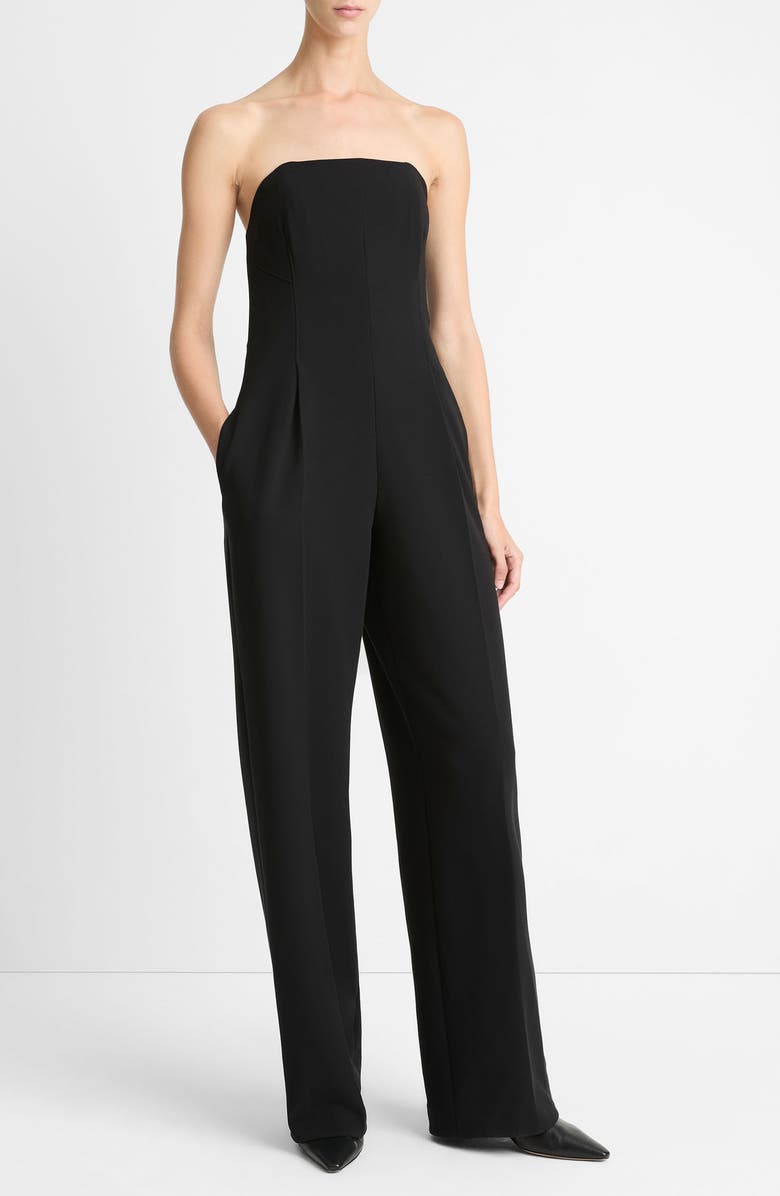 Vince STRAPLESS JUMPSUIT, Main, color, Black