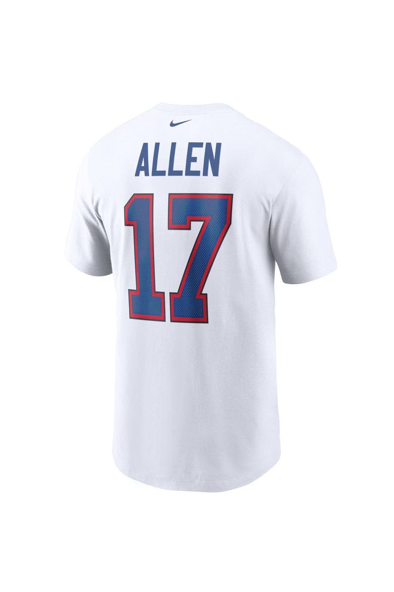 Men's Nike Josh Allen White Buffalo Bills Name & Number T-Shirt, Alternate, color, White