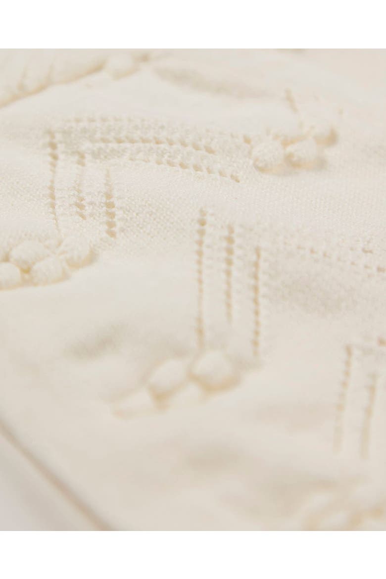 Pointelle Knit Bonnet with Strings, Alternate, color, Ivory
