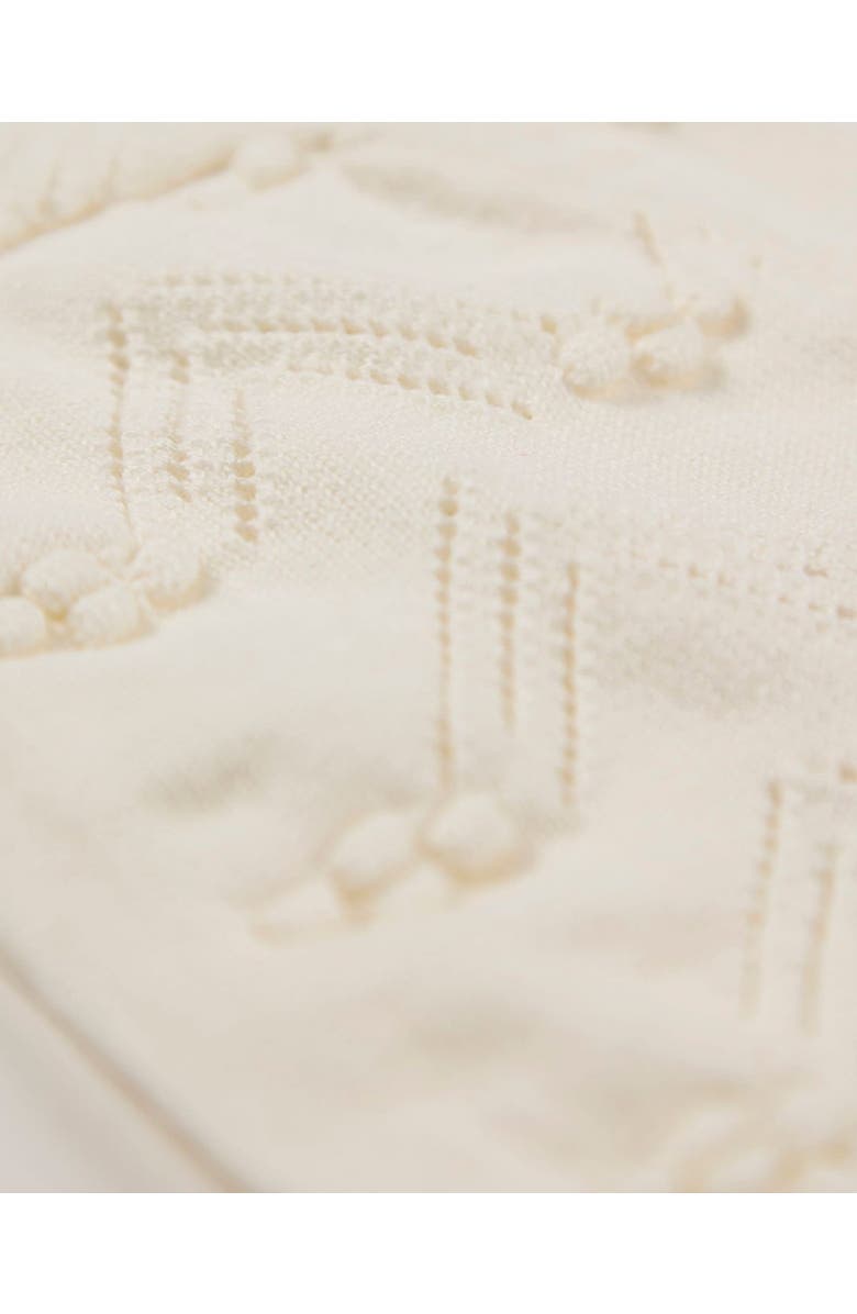 MiniMoi Pointelle Knit Bonnet with Strings, Alternate, color, Ivory