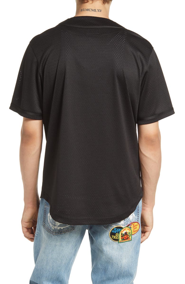 Billionaire Boys Club Men's BB Cadet Mesh Short Sleeve Button-Up Baseball Jersey, Alternate, color, 