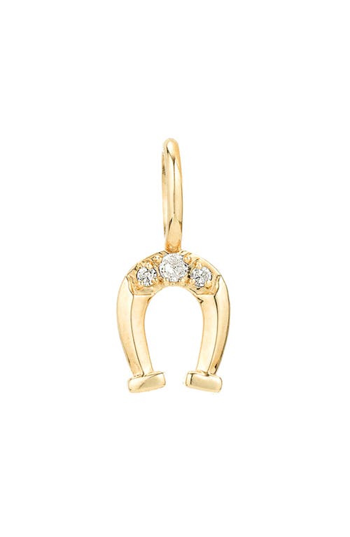 Adina Reyter 9k Yellow Gold Diamond Horseshoe Charm Pendant In Gold