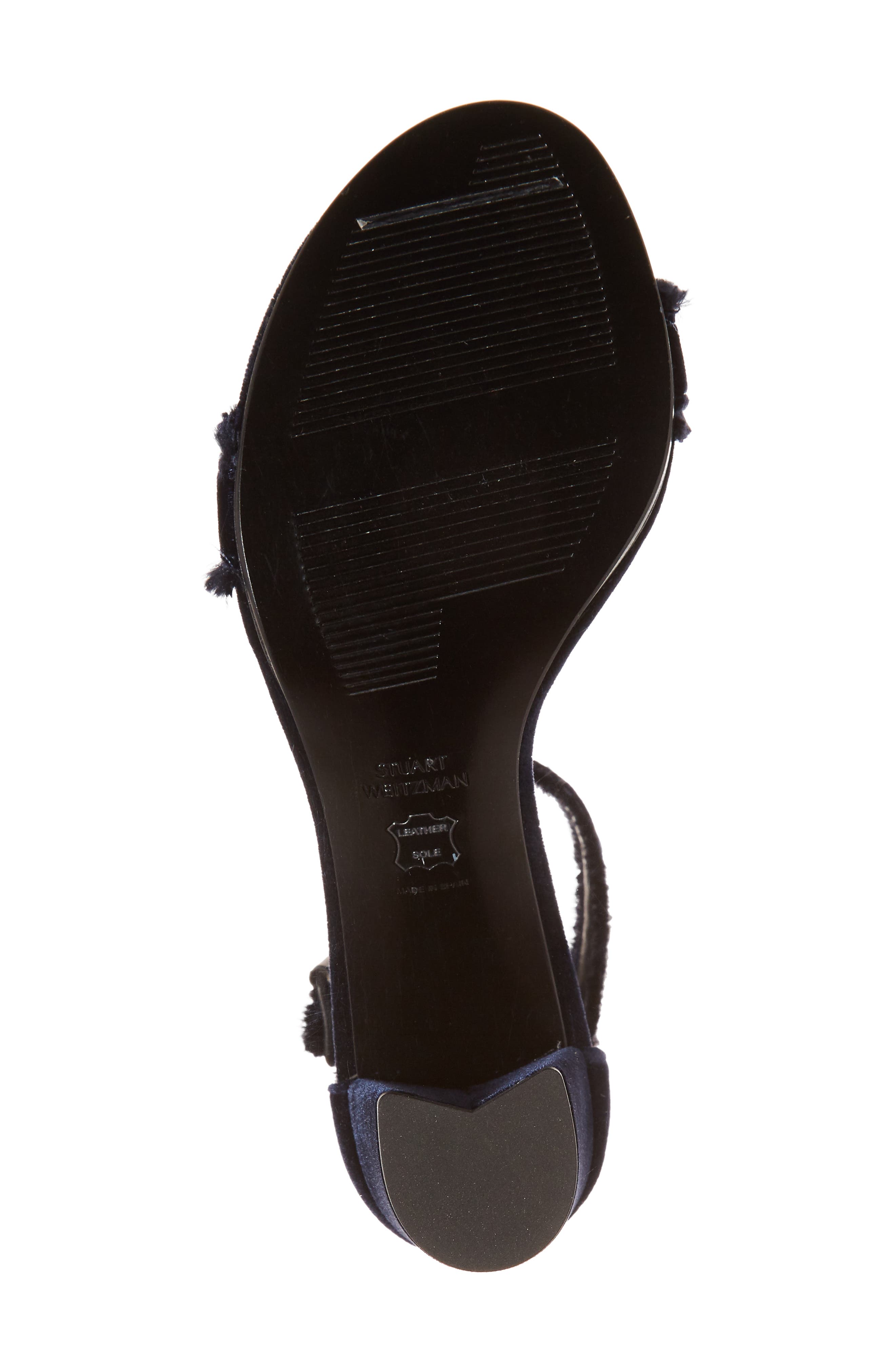 Stuart Weitzman Frayed Ankle Strap Sandal, Alternate, color, 