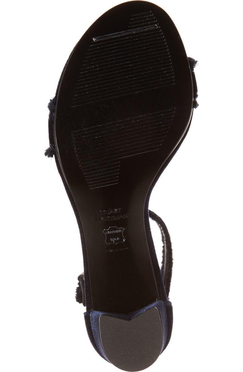 Stuart Weitzman Frayed Ankle Strap Sandal, Alternate, color,