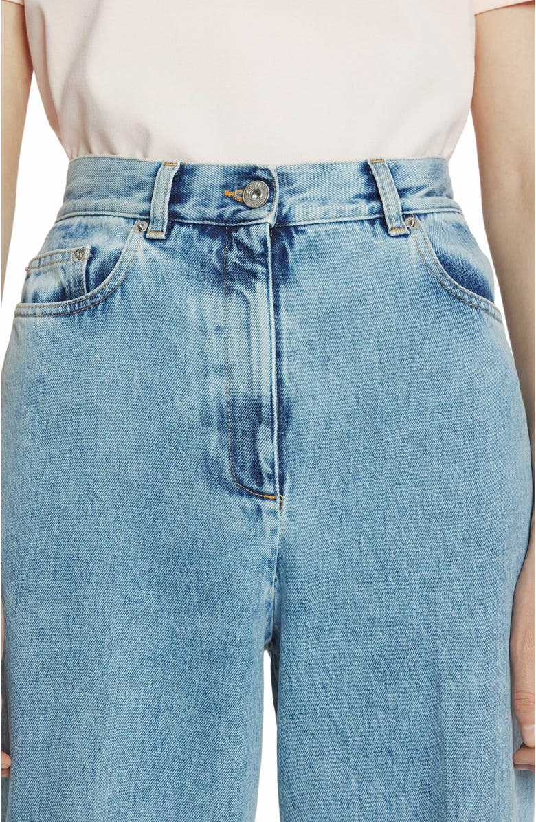 Lanvin Wide-Leg Cuffed Denim Pants, Alternate, color, 