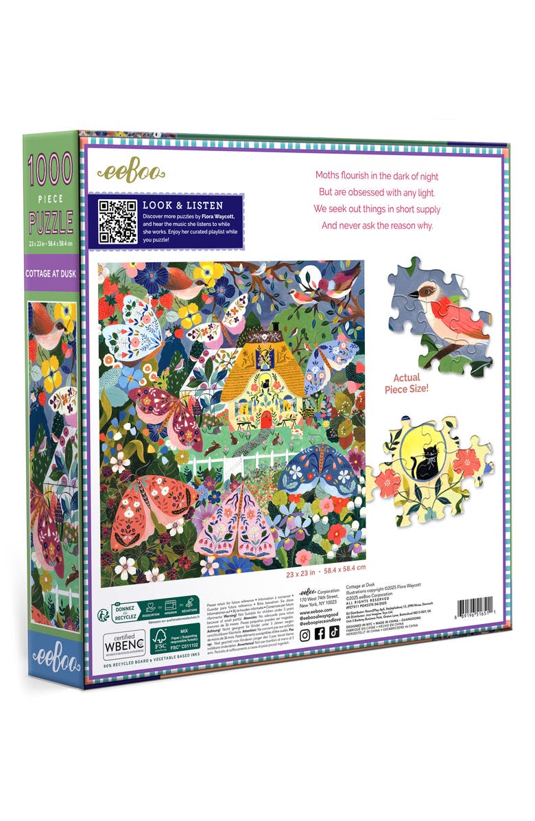 eeBoo Cottage At Dusk 1000-Piece Puzzle, Alternate, color, Multi