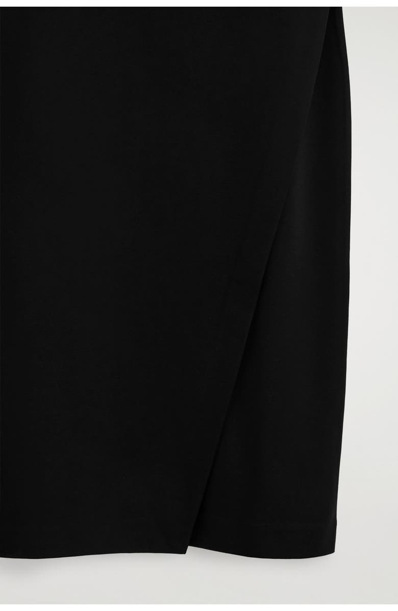 COS V-Neck Wrapped Midi Dress, Alternate, color, Black