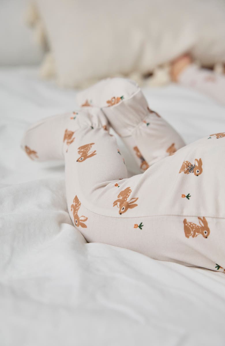 Petit Lem Fitted One-Piece Zip Pajamas, Alternate, color, Beige