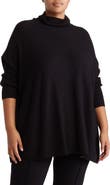 Joseph A Easy Solid Turtleneck Poncho Sweater