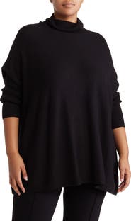 Joseph A Easy Solid Turtleneck Poncho Sweater