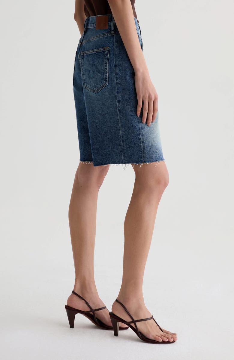 AG Hattie Raw Hem High Waist Denim Barrel Shorts, Alternate, color, 